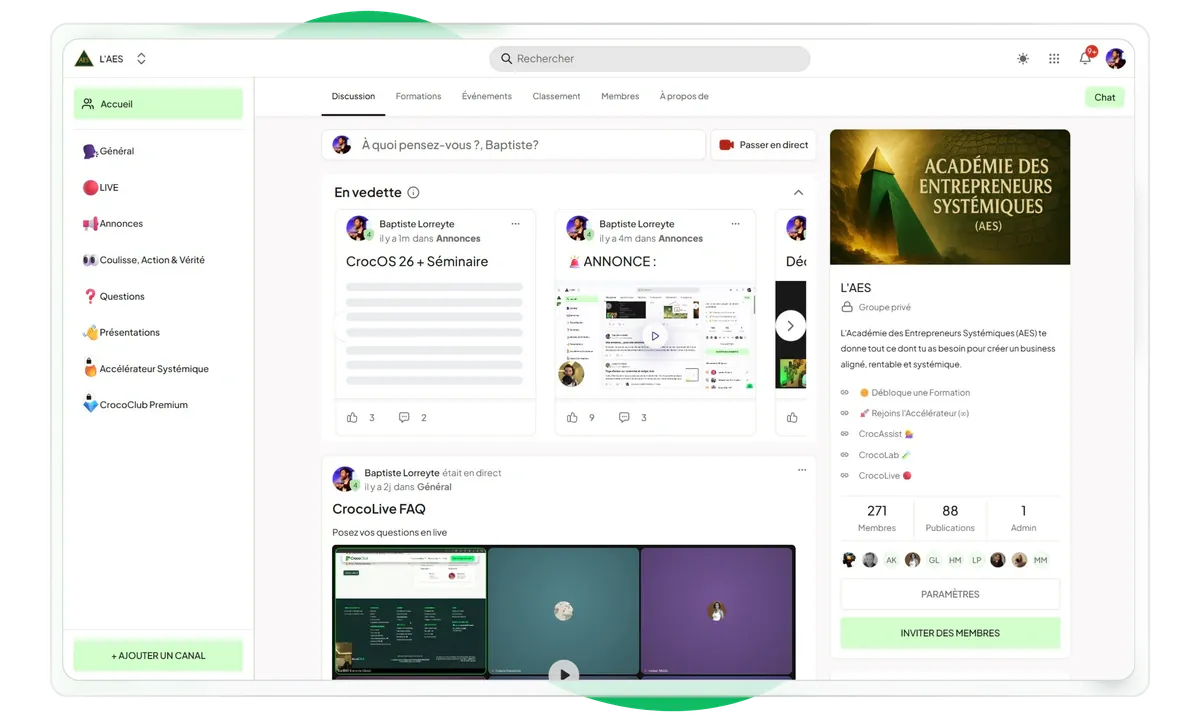 Espace communauté CrocoClick